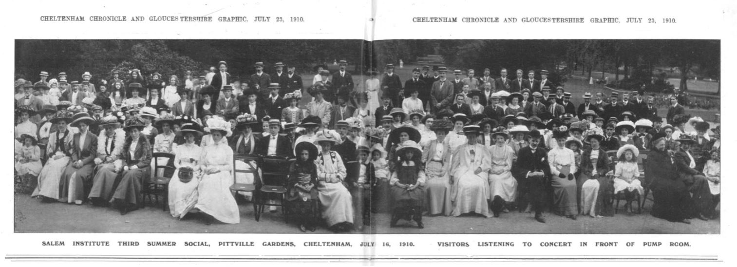 The orchestra's view of the audience: standing room only<br><small><i>Cheltenham Chronicle and Gloucestershire Graphic</i> 23 July 1910</small>